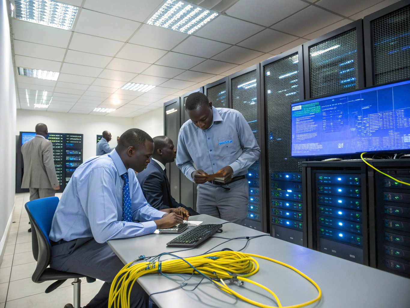 Alien Link Solutions IT engineers reviewing enterprise server infrastructure in Nairobi